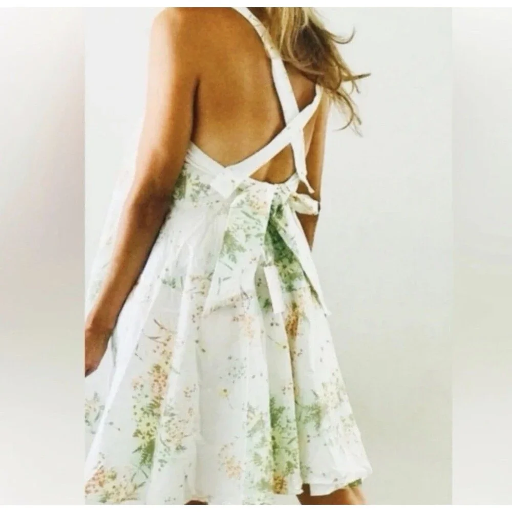 NWT Let The Sunshine In Printed Mini Dress in Light Combo Free People Medium - Picture 2 of 16
